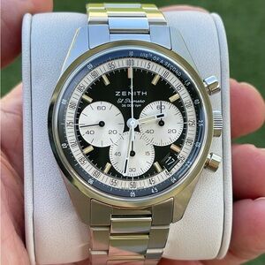 Zenith Chronomaster Original, El Primero Reverse Panda, Full Kit with Warranty